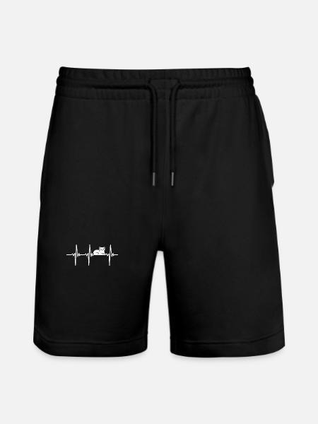 Heartbeat for kittens - Stanley/Stella Trainer Unisex Organic Jogging Shorts - black