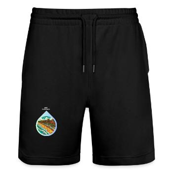 KI-Design: Traumhafter Strand in Bali, Indonesien. - Stanley/Stella Unisex Bio Joggingshorts Trainer  - Schwarz - Vorne - Nik (191cm) & Marisol (170cm)