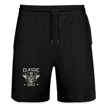Klassisches Vintage-Geburtstagsgeschenk aus dem Jahr 1952 - Stanley/Stella Unisex Bio Joggingshorts Trainer  - Schwarz - Vorne - Nik (191cm) & Marisol (170cm)