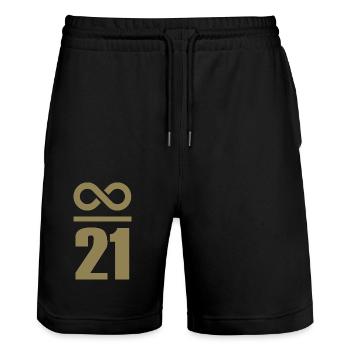 Infini de 21 millions de Bitcoin - Short de jogging bio TRAINER Stanley/Stella unisexe - noir - Devant - Nik (191cm) & Marisol (170cm)