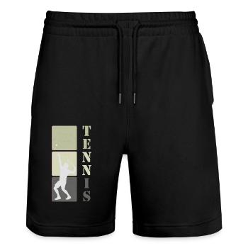 Tennis tennis de tennis cadeau - Short de jogging bio TRAINER Stanley/Stella unisexe - noir - Devant - Nik (191cm) & Marisol (170cm)