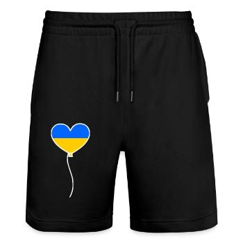 Ukraine - Stanley/Stella Unisex Bio Joggingshorts Trainer  - Schwarz - Vorne - Nik (191cm) & Marisol (170cm)