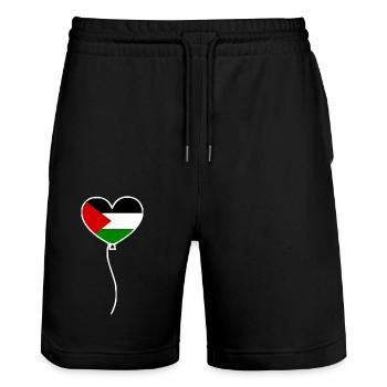 Free palestine - Short de jogging bio TRAINER Stanley/Stella unisexe - noir - Devant - Nik (191cm) & Marisol (170cm)