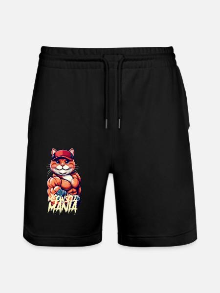 Meowscle Mania - Stanley/Stella Trainer Unisex Organic Jogging Shorts - black