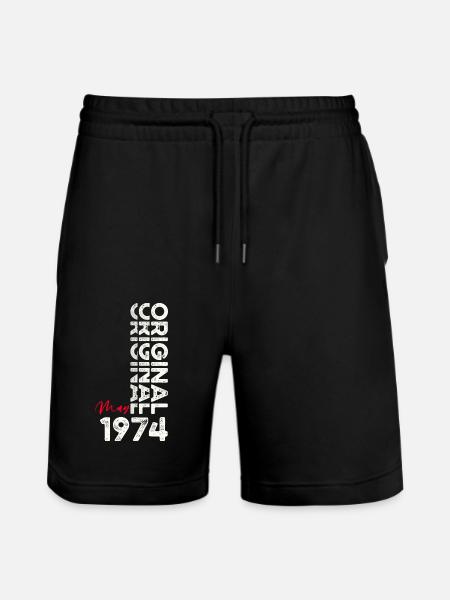 50-års fødselsdag Mand Original maj Vintage 1974 - Stanley/Stella Trainer økologiske unisex joggingshorts - sort