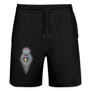 Diamond Love LGBTQ - Stanley/Stella Unisex Bio Joggingshorts Trainer  - Schwarz - Vorne - Nik (191cm) & Marisol (170cm)