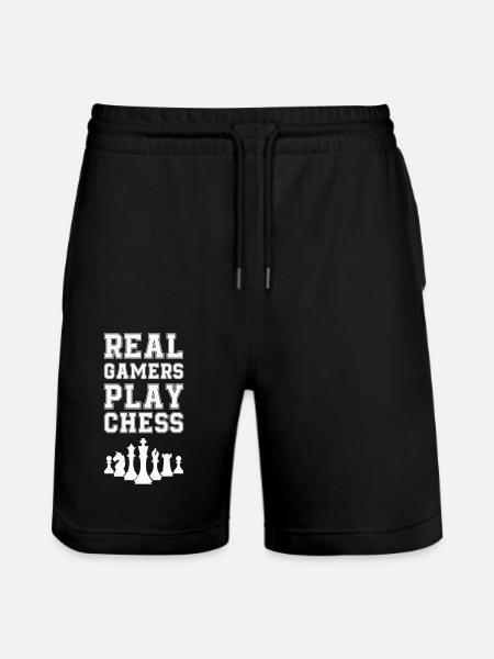 Chess Pieces Chess - Stanley/Stella Trainer Unisex Organic Jogging Shorts - black