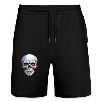Crâne - Short de jogging bio TRAINER Stanley/Stella unisexe - noir - Devant - Nik (191cm) & Marisol (170cm)