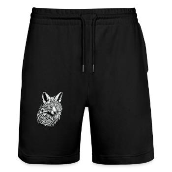 Keltischer Fuchs - Stanley/Stella Unisex Bio Joggingshorts Trainer  - Schwarz - Vorne - Nik (191cm) & Marisol (170cm)