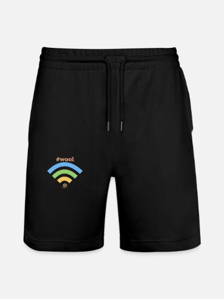 WiFi wool - Stanley/Stella Trainer Unisex Organic Jogging Shorts - black