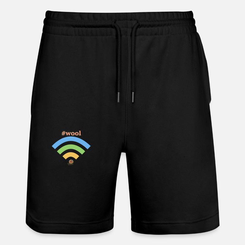 wifi wool - Stanley/Stella Unisex Bio Joggingshorts Trainer  - Schwarz