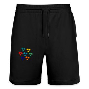 MAMA. MUTTERTAG. SCHÖNEN MUTTERTAG. ICH LIEBE DICH - Stanley/Stella Unisex Bio Joggingshorts Trainer  - Schwarz - Vorne - Nik (191cm) & Marisol (170cm)