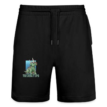 Velociraptor für einen Dino Fan und Dinosaurier - Stanley/Stella Unisex Bio Joggingshorts Trainer  - Schwarz - Vorne - Nik (191cm) & Marisol (170cm)