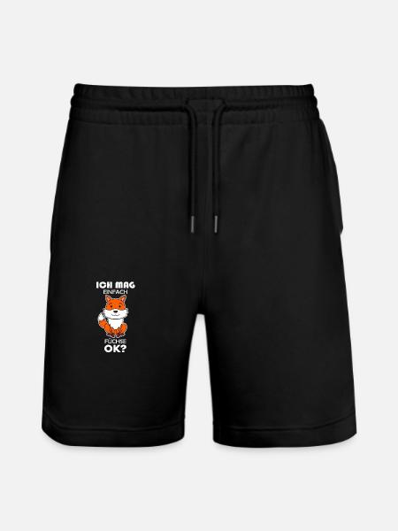 Wald Wildtier Fuchs Geschenk - Stanley/Stella Unisex Bio Joggingshorts Trainer - Schwarz