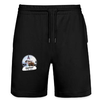 Laponie Finlande Souvenir - Short de jogging bio TRAINER Stanley/Stella unisexe - noir - Devant - Nik (191cm) & Marisol (170cm)