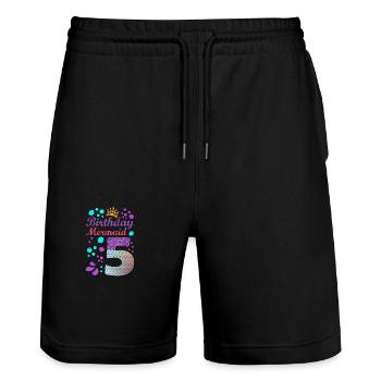 Anniversaire Mermaid 5 Shell Summer Vibe 5 - Short de jogging bio TRAINER Stanley/Stella unisexe - noir - Devant - Nik (191cm) & Marisol (170cm)