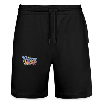 Groovy Grandma Garden Plant Flowers Floral Decorations - Stanley/Stella Trainer Unisex Organic Jogging Shorts - black - Front - Nik (191cm) & Marisol (170cm)