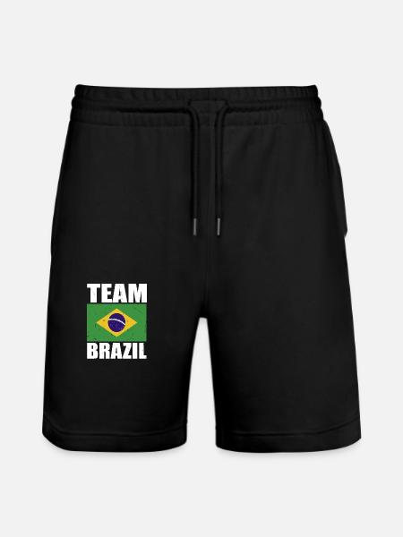 Team Brazil Soccer - Stanley/Stella Trainer Unisex Organic Jogging Shorts - black