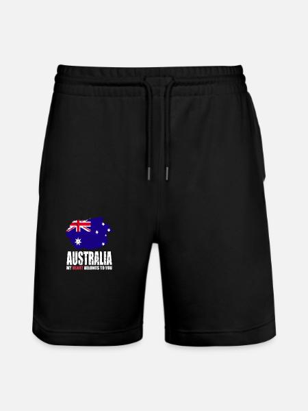 Australia Flag - Stanley/Stella Trainer Unisex Organic Jogging Shorts - black