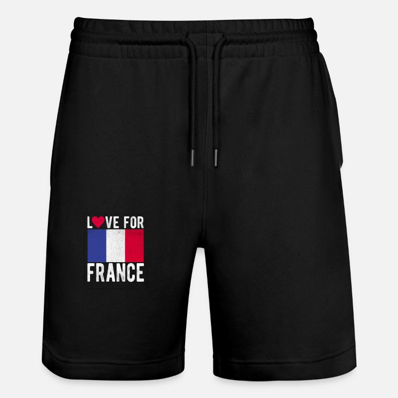 Français drapeau - Short de jogging bio TRAINER Stanley/Stella unisexe - noir