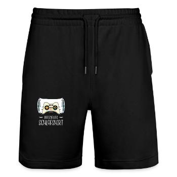 Offizielles Schlafshirt Game Controller Online - Stanley/Stella Unisex Bio Joggingshorts Trainer  - Schwarz - Vorne - Nik (191cm) & Marisol (170cm)
