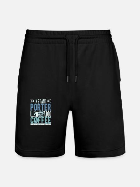 Porter Coffee Quote - Stanley/Stella Trainer Unisex Organic Jogging Shorts - black