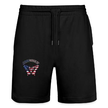 Amerifly 4. Juli Schmetterlingsflügel - Stanley/Stella Unisex Bio Joggingshorts Trainer  - Schwarz - Vorne - Nik (191cm) & Marisol (170cm)
