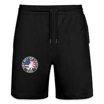 Eine Nation Unter Gott Gebet Zum - Stanley/Stella Unisex Bio Joggingshorts Trainer  - Schwarz - Vorne - Nik (191cm) & Marisol (170cm)