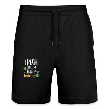 Irish You A Happy Juneteenth Holiday Green - Short de jogging bio TRAINER Stanley/Stella unisexe - noir - Devant - Nik (191cm) & Marisol (170cm)