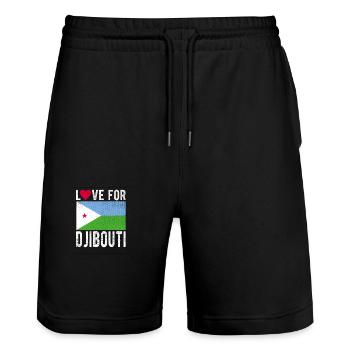 Djibouti Souvenir - Short de jogging bio TRAINER Stanley/Stella unisexe - noir - Devant - Nik (191cm) & Marisol (170cm)