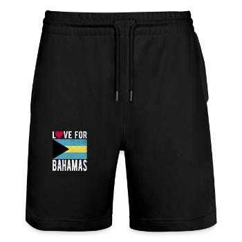Bahamas Souvenir - Short de jogging bio TRAINER Stanley/Stella unisexe - noir - Devant - Nik (191cm) & Marisol (170cm)