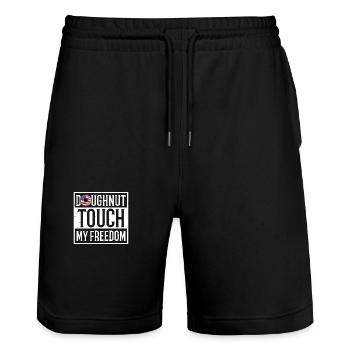 Donut Touch My Freedom 4 juillet Pâtisserie - Short de jogging bio TRAINER Stanley/Stella unisexe - noir - Devant - Nik (191cm) & Marisol (170cm)