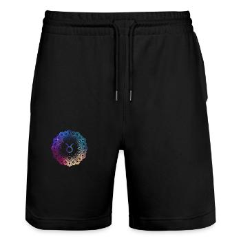 Symbole du zodiaque Taureau Mandala - Short de jogging bio TRAINER Stanley/Stella unisexe - noir - Devant - Nik (191cm) & Marisol (170cm)