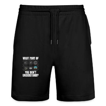 What part of the car counter do you not understand - Stanley/Stella Trainer Unisex Organic Jogging Shorts - black - Front - Nik (191cm) & Marisol (170cm)