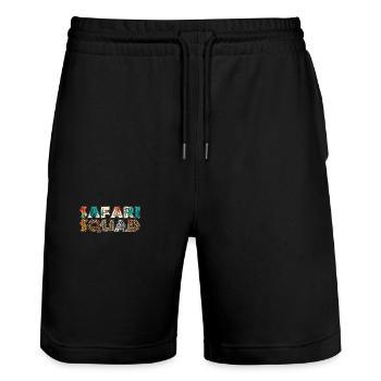 Safari-truppe - Stanley/Stella Unisex Bio Joggingshorts Trainer  - Schwarz - Vorne - Nik (191cm) & Marisol (170cm)