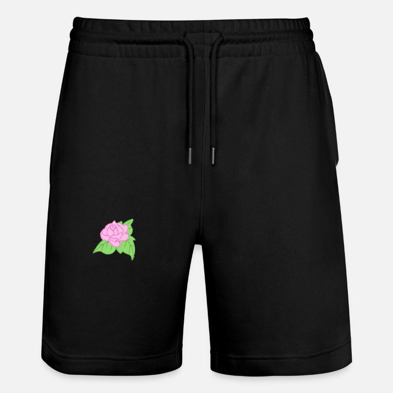 Rose Rote Rose Handgezeichnet - Stanley/Stella Unisex Bio Joggingshorts Trainer  - Schwarz