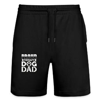 Therapy dogs dad - Stanley/Stella Trainer Unisex Organic Jogging Shorts - black - Front - Nik (191cm) & Marisol (170cm)