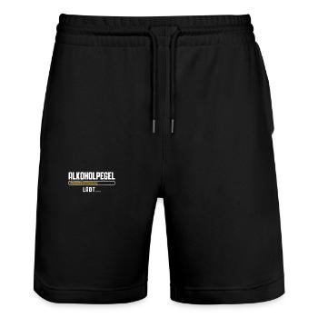 Alcohol level loads... | Beer Lovers Shirt | - Stanley/Stella Trainer Unisex Organic Jogging Shorts - black - Front - Nik (191cm) & Marisol (170cm)