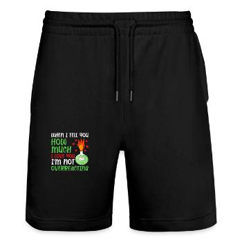 Wenn Ich Dir Sage, Wie Sehr Ich - Stanley/Stella Unisex Bio Joggingshorts Trainer  - Schwarz - Vorne - Nik (191cm) & Marisol (170cm)