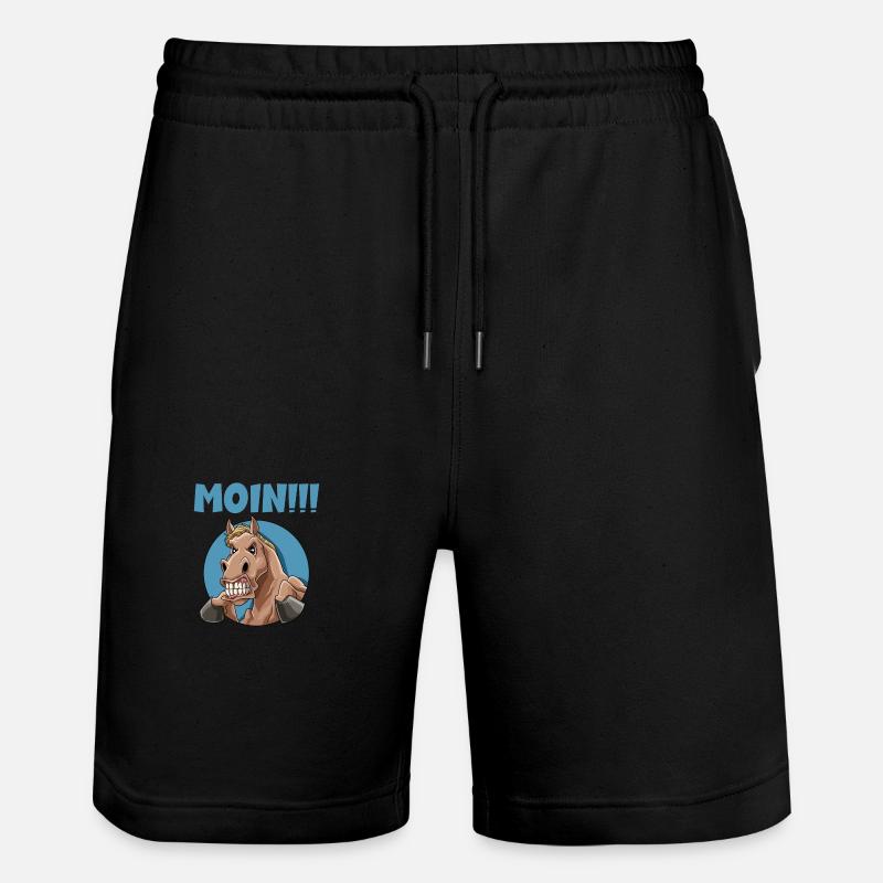 Pferd sagt wütend Moin - Stanley/Stella Unisex Bio Joggingshorts Trainer  - Schwarz