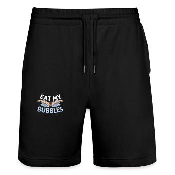 Eat My Bubbles Butterfly Swimming - Stanley/Stella Trainer Unisex Organic Jogging Shorts - black - Front - Nik (191cm) & Marisol (170cm)
