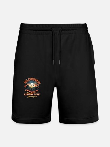 Wildnis Abenteuer Entdecken - Stanley/Stella Unisex Bio Joggingshorts Trainer  - Schwarz