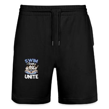 Swim Team Unite Pool Schwimmer Sport Schwimmen - Stanley/Stella Unisex Bio Joggingshorts Trainer  - Schwarz - Vorne - Nik (191cm) & Marisol (170cm)