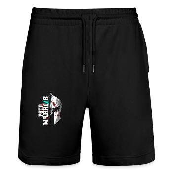 Pstd Warrior National Stress Awareness Month Helmet - Stanley/Stella Trainer Unisex Organic Jogging Shorts - black - Front - Nik (191cm) & Marisol (170cm)