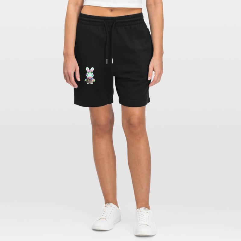 cute Easter bunny with Easter eggs Stanley/Stella Trainer Unisex Organic Jogging Shorts