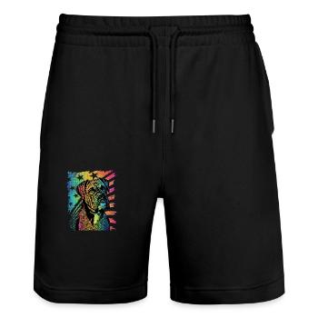 Boxer - Stanley/Stella Trainer Unisex Organic Jogging Shorts - black - Front - Nik (191cm) & Marisol (170cm)