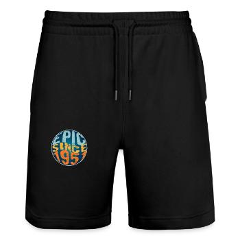 Epic since 1951 - Stanley/Stella Trainer Unisex Organic Jogging Shorts - black - Front - Nik (191cm) & Marisol (170cm)