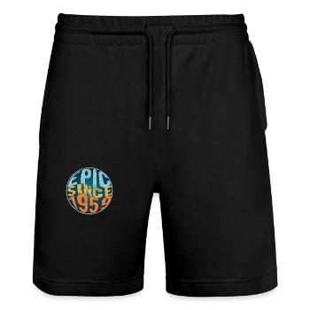 Epic since 1959 - Stanley/Stella Trainer Unisex Organic Jogging Shorts - black - Front - Nik (191cm) & Marisol (170cm)