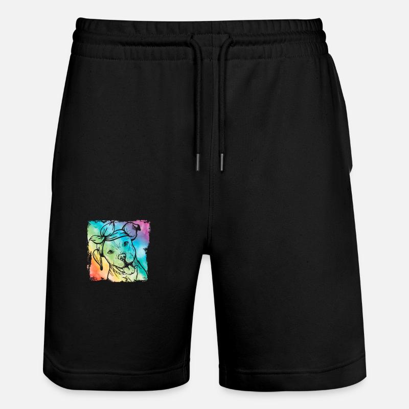 Pitbull Retro - Stanley/Stella Unisex Bio Joggingshorts Trainer  - Schwarz
