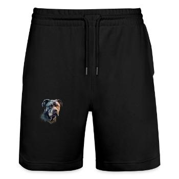 Cane Corso für einen Cane Corso Besitzer - Stanley/Stella Unisex Bio Joggingshorts Trainer  - Schwarz - Vorne - Nik (191cm) & Marisol (170cm)